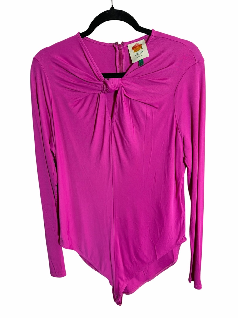 FARM Rio Hot Pink Long-Sleeve Twist-Front Bodysuit - Picture 4 of 7